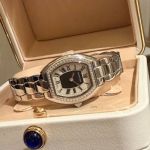 Cartier Tonneau 27mm C1Ct163 Movement Rose Gold/White Gold Band Lady Watch